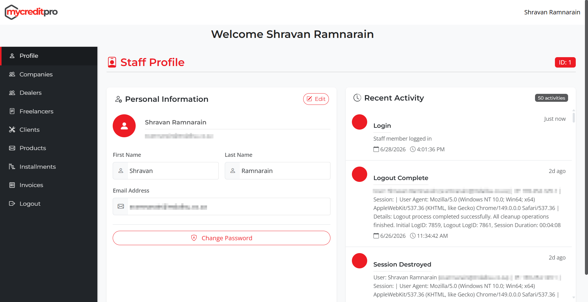 Admin Dashboard